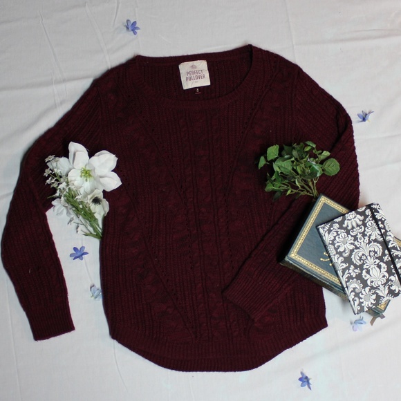 Maroon Soft Knit Sweater - Picture 1 of 4